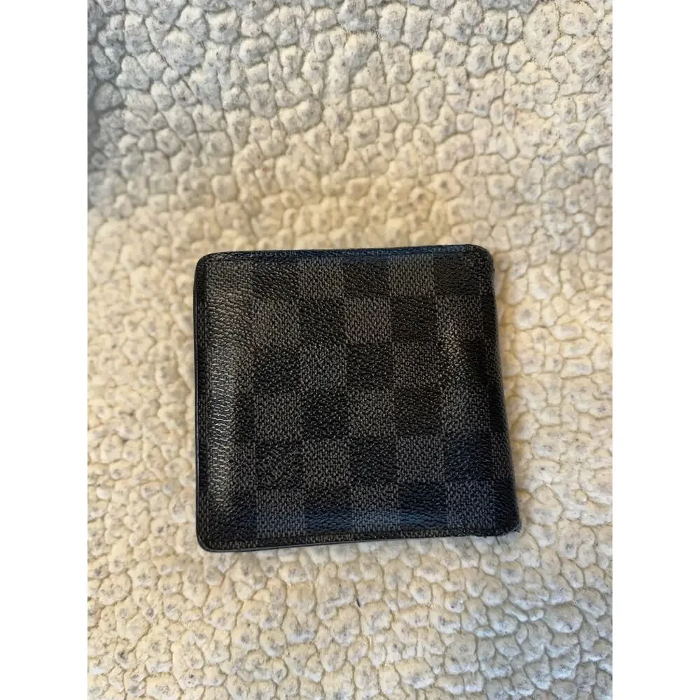 Louis Vuitton Damier Graphite Bifold Wallet Men's Gray Check Canvas Designer